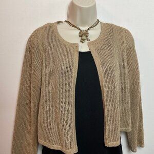 TALBOTS gold/tan cardigan Sz Small